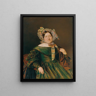 Ferdinand Georg Waldmller - Frau in grnem lachsrot changierendem Kleid.webp