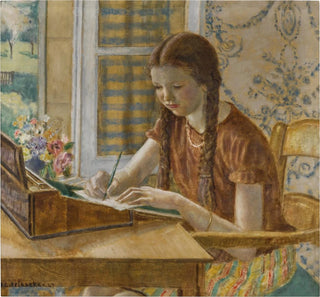Fille au Bureau d'Écriture - Frederick Carl Frieseke