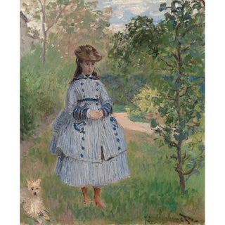 Fille avec un chien - Claude Monet | Reproduction Tableau Décoration murale affiche copie