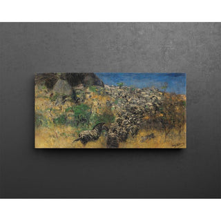 Fliehende Zebraherde, Zwischen - Wilhelm Kuhnert | Reproduction Tableau Décoration murale affiche copie