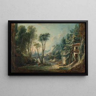 Franois Boucher - Hirtenlandschaft mit Fluss.webp