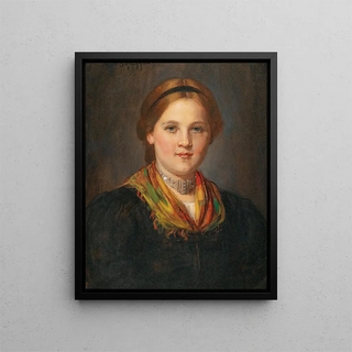 Franz von Defregger - A Tyrolean Young Girl in Traditional Costume.webp