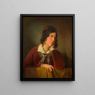 Friedrich von Amerling - Antonie Amerling mit aufgesttztem Kopf 1 Gattin des Knstlers.webp