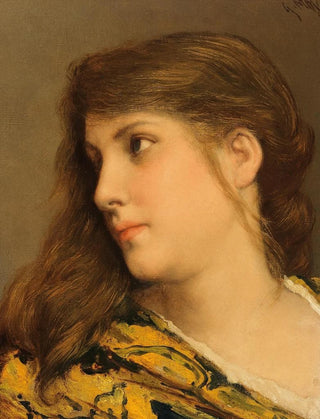 Gabriel von Max - A Girls Head Turned to the Left.webp
