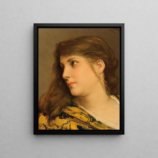 Gabriel von Max - A Girls Head Turned to the Left.webp