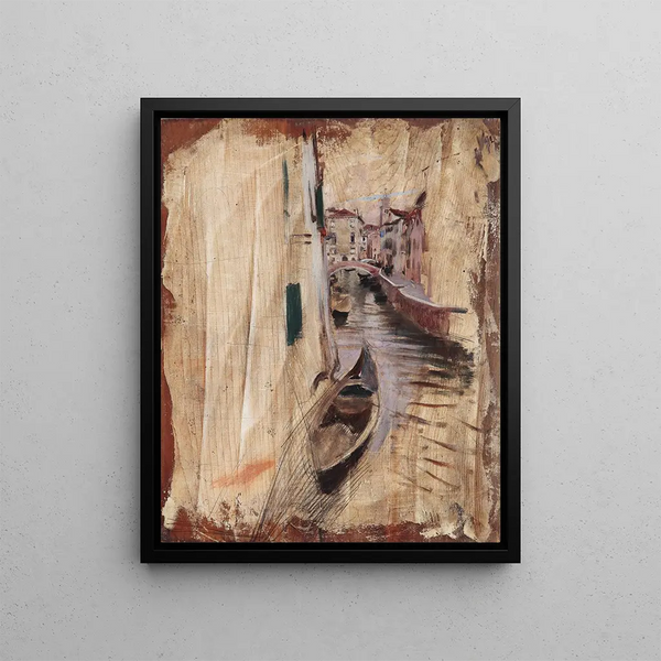 Vue sur un canal vénitien - Giovanni Boldini — inramlat konstverk på väggen