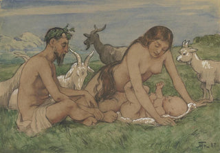 Hans Thoma - Family of Fauns.webp