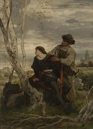 Hans Thoma - Hamlet und Horatio am Grabe Ophelias.webp