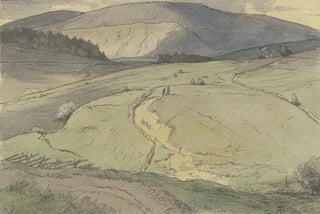 Hans Thoma - Schwarzwaldlandschaft Blick ber hgelige Wiesen auf hhere Berge.webp