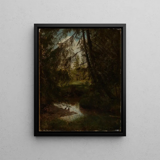 Hans Thoma - Tannen am Waldbach.webp