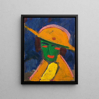 Hermann Stenner - Grne Frau mit gelbem Hut I.webp