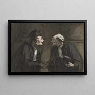 Honor Daumier - Deux avocats la poigne de main.webp