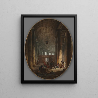 Hubert Robert - The Colonnade of St Peters Rome during the Conclave.webp