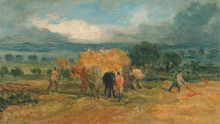 James Ward - A Harvest Scene with Workers Loading Hay on to a Farm Wagon.webp