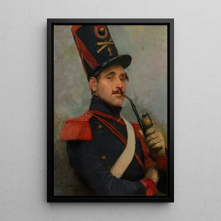 JeanBaptiste douard Detaille - Selfportrait wearing French horse artillery enlisted mens uniform.webp