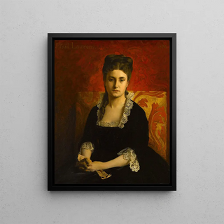 JeanPaul Laurens - Portrait de femme en robe noire tenant un gant.webp