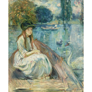 Jeanne Fourmanoir sur le Lac - Berthe Morisot | Reproduction Tableau Décoration murale affiche copie