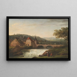 Jens Juel - The Bridge and the Waterfall at Dornach Switzerland.webp