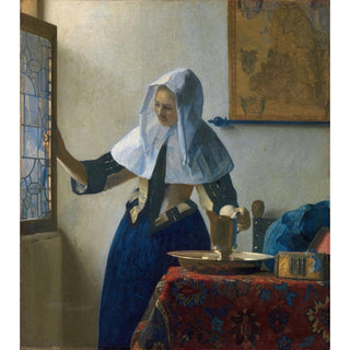Jeune femme avec une cruche d'eau - Johannes Vermeer | Reproduction Tableau Décoration murale affiche copie