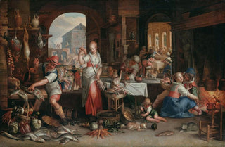 Joachim Wtewael - Kitchen Interior With The Parable Of The Great Supper.webp