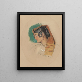 John Frederick Lewis - Portrait study of an Italian peasant girl.webp