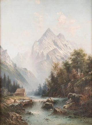 Karl Kaufmann - Wild stream in the mountains.webp