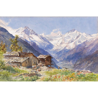 L'Alpe Barneuza Valais - Edward Theodore Compton | Reproduction Tableau Décoration murale affiche copie