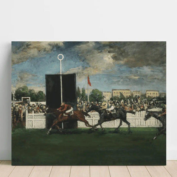 Reproduktion av målningen L'arrivée på en landsbyhastbana i England - Jacques-Émile Blanche