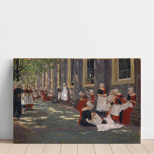 Reproduktion av målningen La Cour de l’orphelinat à Amsterdam - Max Liebermann