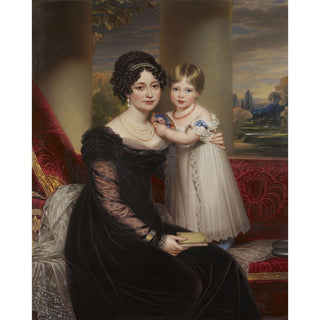La Duchesse de Kent avec sa fille, la future reine Victoria par Henry Bone | Reproduction Tableau Décoration murale affiche copie