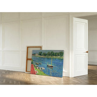 La Seine à Argenteuil, bateaux au mouillage - Gustave Caillebotte | Reproduction Tableau Décoration murale affiche copie