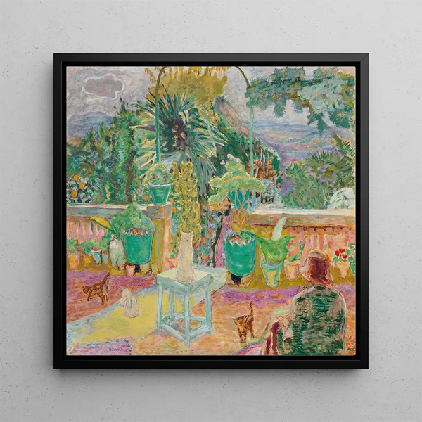 La Terrasse ou Une terrasse à Grasse - Pierre Bonnard — inramlat konstverk på väggen
