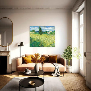 Le Champ de blé vert avec cyprès - Vincent Van Gogh | Reproduction Tableau Décoration murale affiche copie