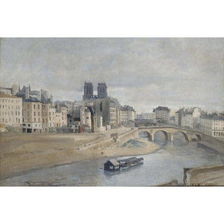 Le Quai des Orfèvres et le Pont Saint-Michel - Jean-Baptiste-Camille Corot | Reproduction Tableau Décoration murale affiche copie