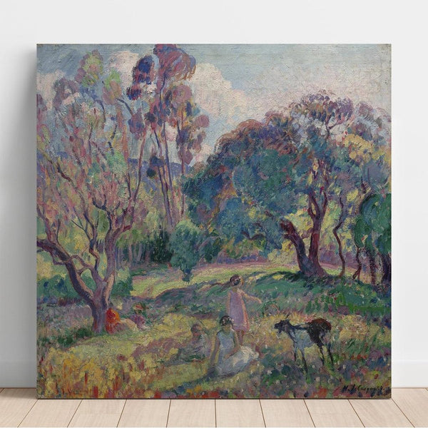 Reproduktion av målningen Le Repos sous les arbres - Henri Lebasque