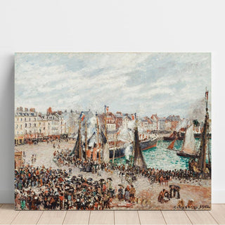 Le marché aux poissons, Dieppe ; temps gris, le matin - Camille Pissarro | Reproduction Tableau Décoration murale affiche copie
