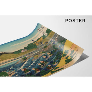 Le mont Fuji à Kanaya sur le Tōkaidō - Katsushika Hokusai | Reproduction Tableau Décoration murale affiche copie