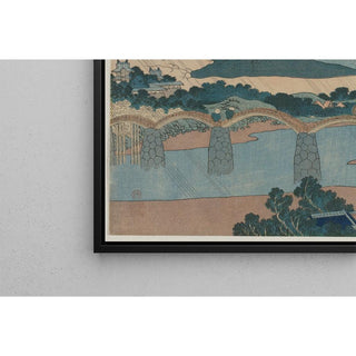 Le pont Brocart dans la province de Suō - Katsushika Hokusai | Reproduction Tableau Décoration murale affiche copie