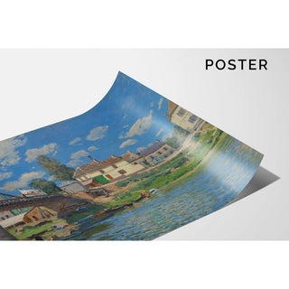 Le pont à Villeneuve-la-Garenne - Alfred Sisley | Reproduction Tableau Décoration murale affiche copie