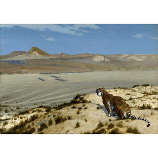 Le tigre à l'affût - Jean-Léon Gérôme | Reproduction Tableau Décoration murale affiche copie