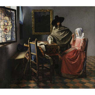 Le verre de vin - Johannes Vermeer | Reproduction Tableau Décoration murale affiche copie