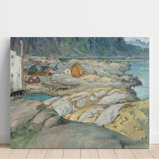 Le village au pied de la montagne. Étude des Lofoten - Anna Boberg | Reproduction Tableau Décoration murale affiche copie