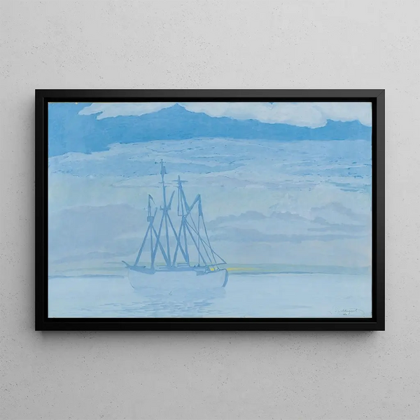 fiskebåt på havet - Léon Spilliaert — inramlat konstverk på väggen