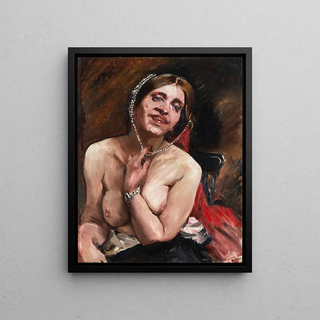 Lovis Corinth - Female seminude in chair The actress Gertrud Eysoldt.webp