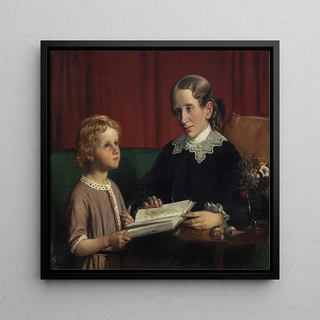 Mademoiselle Annette Hage 1814-1857 montre à son neveu Hother Hage 1849-1904 un livre sur les plantes - Wilhelm Marstrand