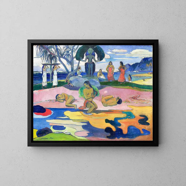 Reproduktion av målningen Mahana no atua (gudens dag) av Paul Gauguin