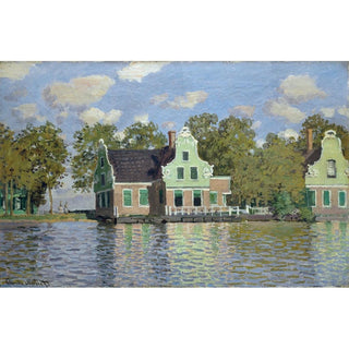 Maisons au bord de la rivière Zaan - Claude Monet | Reproduction Tableau Décoration murale affiche copie