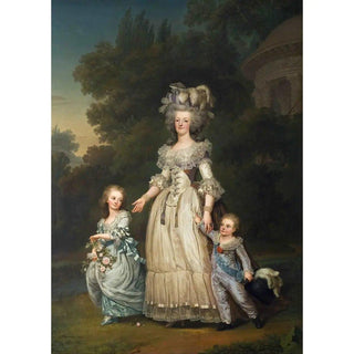 Marie Antoinette et ses enfants au Trianon d'Adolf Ulrik Wertmüller | Reproduction Tableau Décoration murale affiche copie