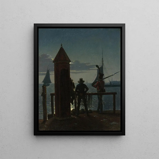 Martinus Rrbye - View from the Citadel Ramparts in Copenhagen by Moonlight.webp