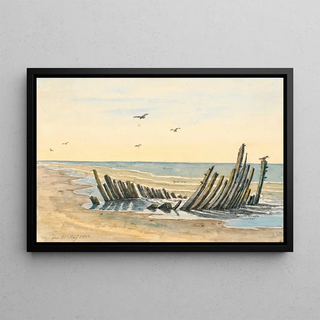 Martinus Rrbye - Wreck on the beach Nordstranden sank on the 9th of May 1832.webp